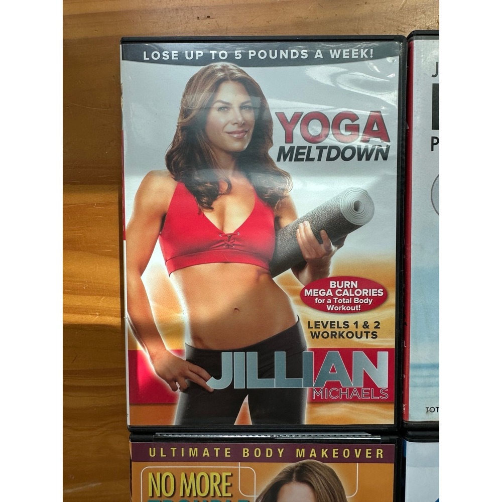 Lot of 4 Workout Videos Yoga, Workout Jillian Michael's Batiste Yoga Weights - Picture 5 of 9